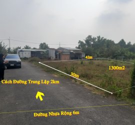 Bán Đất Củ Chi Gía Rẻ.1300m2. 30m x 40m.Có 300m2 Đất Thổ Cư